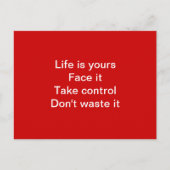 Lebensmotivierend Postkarte (Vorderseite)