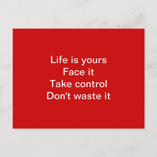 Lebensmotivierend Postkarte (Vorderseite)