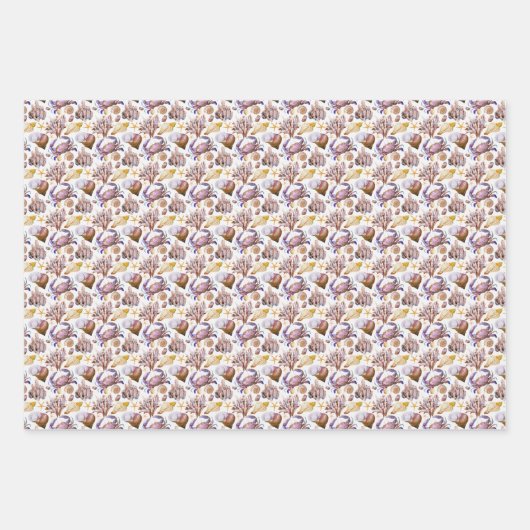 Lebensmuster der Meeresfauna Geschenkpapier Set (Vorderseite 2)