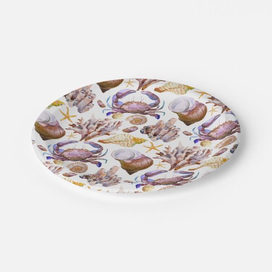 Lebensmuster der Meeresfauna Pappteller (Schrägansicht)