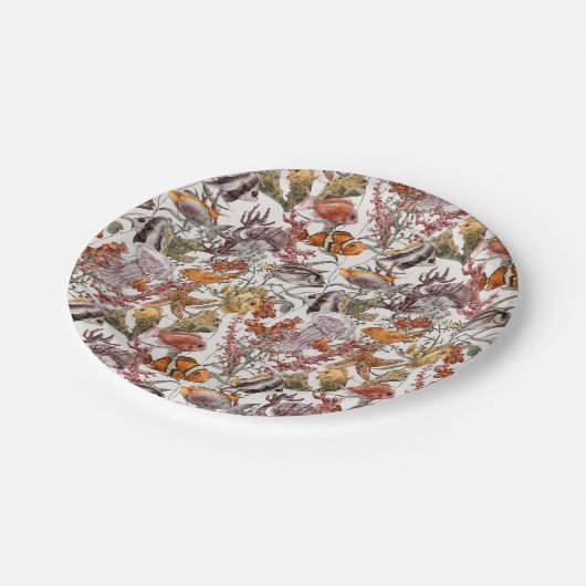 Lebensmuster der Meeresfauna Pappteller (Schrägansicht)