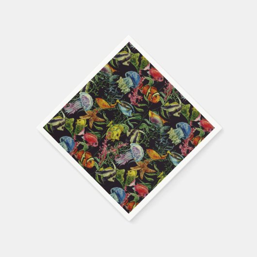 Lebensmuster der Meeresfauna Serviette (Ecke)