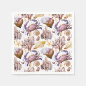 Lebensmuster der Meeresfauna Serviette (Vorderseite)