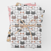 Lebensmuster niedlicher Katzen Geschenkpapier Set (Beispiel)