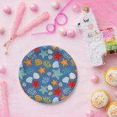 Lebensmuster unter Wasser Pappteller (Party)