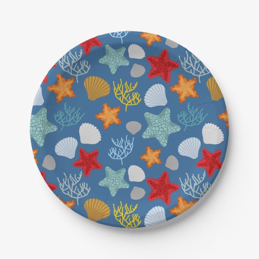 Lebensmuster unter Wasser Pappteller (Vorderseite)