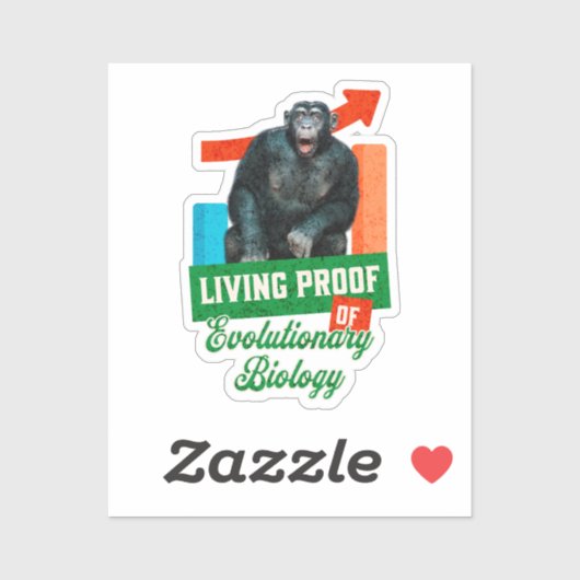 Lebensnachweis der Evolutionsbiologie Funny Chimp Aufkleber (Blatt)