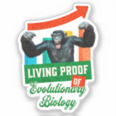 Lebensnachweis der Evolutionsbiologie Funny Chimp Aufkleber (Vorderseite)