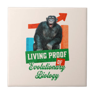 Lebensnachweis der Evolutionsbiologie Funny Chimp Fliese