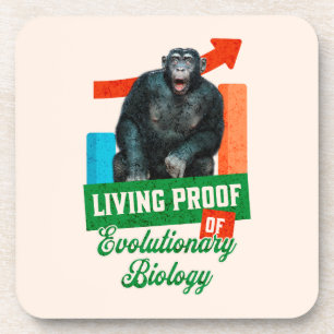 Lebensnachweis der Evolutionsbiologie Funny Chimp Getränkeuntersetzer