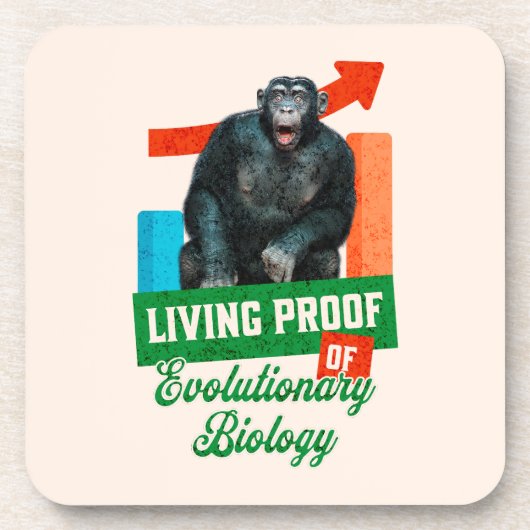 Lebensnachweis der Evolutionsbiologie Funny Chimp Getränkeuntersetzer (Vorderseite)