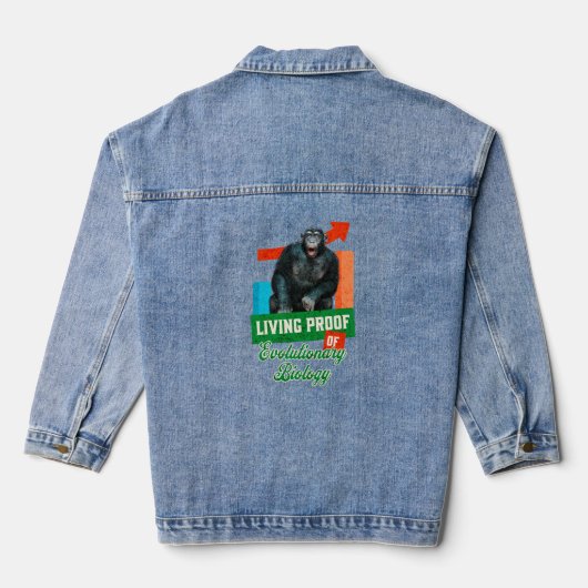 Lebensnachweis der Evolutionsbiologie Funny Chimp Jeansjacke (Rückseite)