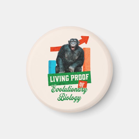 Lebensnachweis der Evolutionsbiologie Funny Chimp Magnet (Vorne)