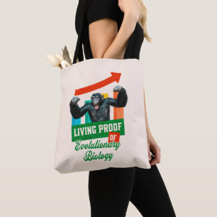 Lebensnachweis der Evolutionsbiologie Funny Chimp Tasche