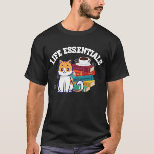 Lebensnotwendigkeiten - Lustige Bücher Katzen und T-Shirt