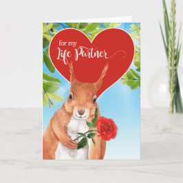 Lebenspartner am Valentinstag Lustiges Eichhörnche Feiertagskarte
