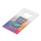 Lebenspflege mit Schmetterling Geldbeutel Flaschenöffner (Vorderseite Schrägansicht)