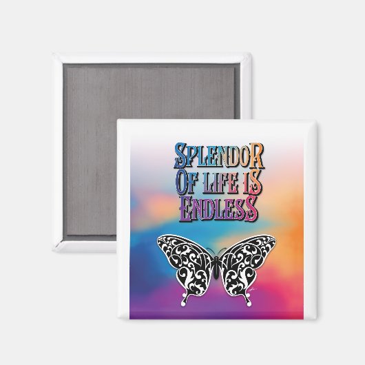 Lebenspflege mit Schmetterling Magnet (Vorderseite/Rückseite)