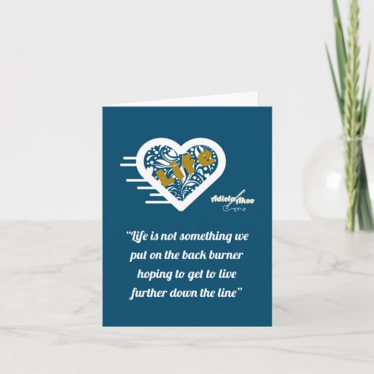 Lebensquotenkarte von Poet Adiela Akoo (Vorderseite)