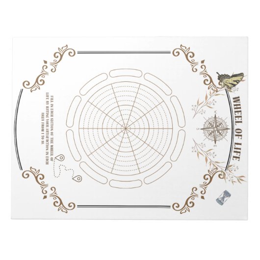 Lebensrad für persönliches Wachstum Notizblock (Vorderseite)