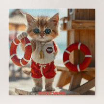 😎 Lebensretter-Kitty-Puzzle - Sommer-Spaß-Rettung