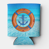 Lebensretter mit Anker- und Seeschiffen oder Yacht Dosenkühler (Vorderseite)