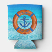 Lebensretter mit Anker- und Seeschiffen oder Yacht Dosenkühler (Rückseite)