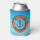 Lebensretter mit Anker- und Seeschiffen oder Yacht Dosenkühler (Kanne Rückseite)