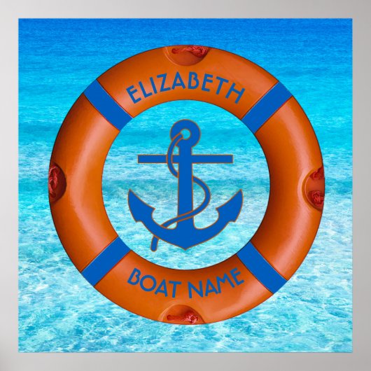 Lebensretter mit Anker- und Seeschiffen oder Yacht Poster (Vorne)