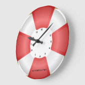 Lebensretterlifebuoy Seeuhr mit eigenem Text Große Wanduhr (Winkel)
