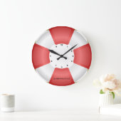 Lebensretterlifebuoy Seeuhr mit eigenem Text Große Wanduhr (Zuhause)