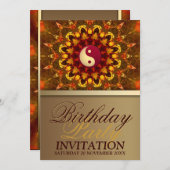 Lebenssaldo Sonnenbrennen Geburtstagspartei Einladung (Vorne/Hinten)