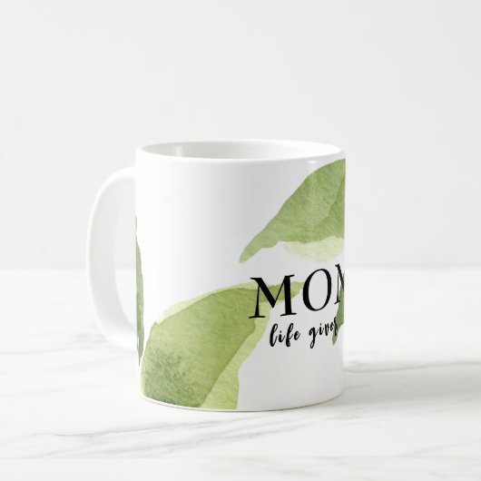 Lebensspender für die Mama Kaffeetasse (Vorderseite Links)