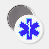 Lebensstern (Krankenwagen) Magnet (Vorderseite/Rückseite)