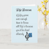 Lebensstunden - ein lustiges Gedicht von fünfzig J Karte (Gelbe Blume)