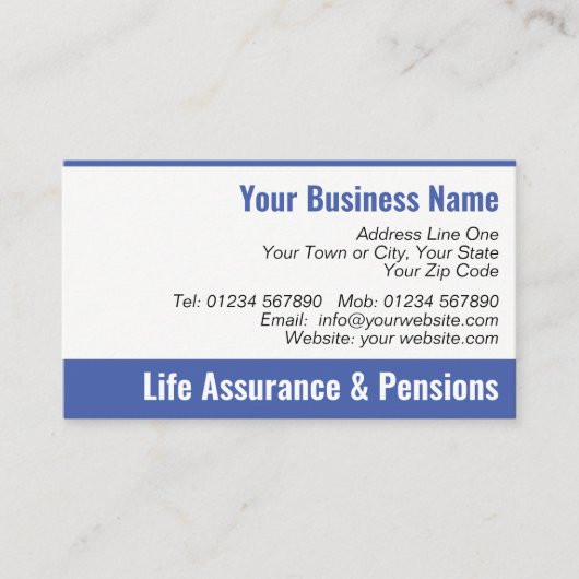 Lebensversicherung & Altersversorgung QR Code Busi Visitenkarte (Vorderseite)