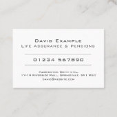 Lebensversicherung und Altersversorgung mit Foto d Visitenkarte (Rückseite)