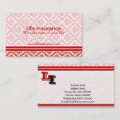 Lebensversicherungs-rote und weiße Visitenkarten Visitenkarte (Vorne/Hinten)