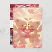 Lebensversprechen: Dreamy Teddy Bar Wedding Invita Einladung (Vorne/Hinten)