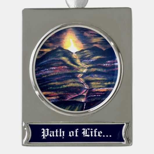 Lebensweg Banner-Ornament Silber (Vorderseite)