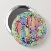 Lebensweise - Muster neurografischer Art 1 Button (Vorne & Hinten)