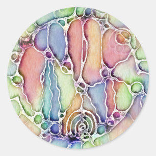 Lebensweise - Muster neurografischer Art 1 Runder Aufkleber