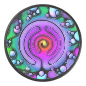 Lebensweise - Muster neurografischer Kunst 2 Eishockey Puck (Vorderseite)