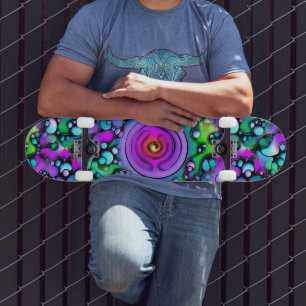 Lebensweise - Muster neurografischer Kunst 2 Skateboard