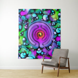 Lebensweise - Muster neurografischer Kunst 2 Wandteppich