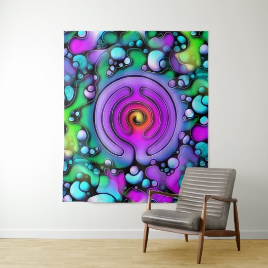 Lebensweise - Muster neurografischer Kunst 2 Wandteppich (Beispiel)