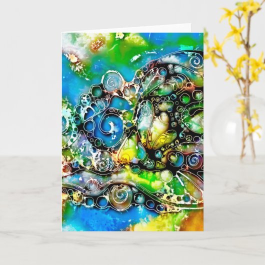 Lebensweise - Neurographische Kunst 7 Karte (Gelbe Blume)