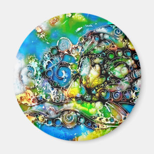 Lebensweise - Neurographische Kunst 7 Magnet