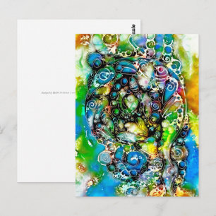 Lebensweise - Neurographische Kunst 7 Postkarte