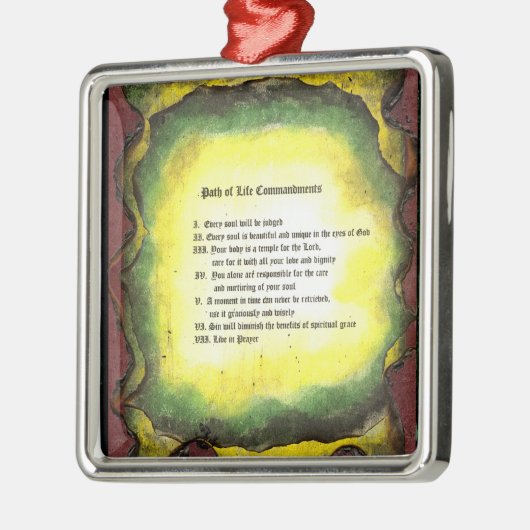 Lebensweise Silbernes Ornament (Links)